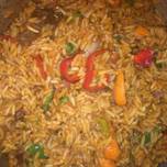 A picture of Jollof din shinkafa.