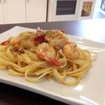 Foto resep Fettucini/Spaghetti anglio olio seafood