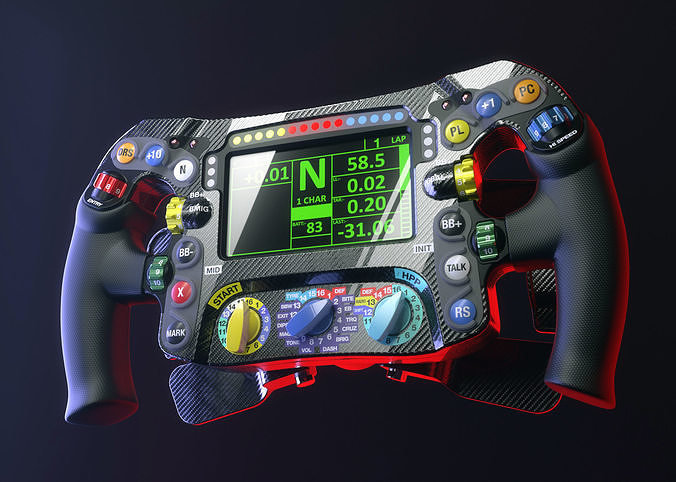 Mercedes W07 F1 steering wheel 3D model