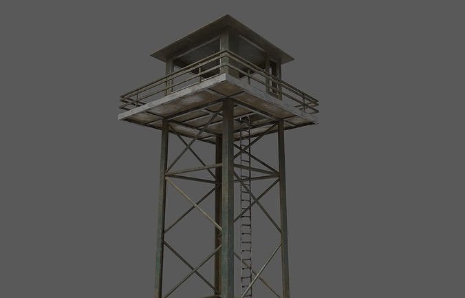 Military Watchtower 02 Low-poly 3D model