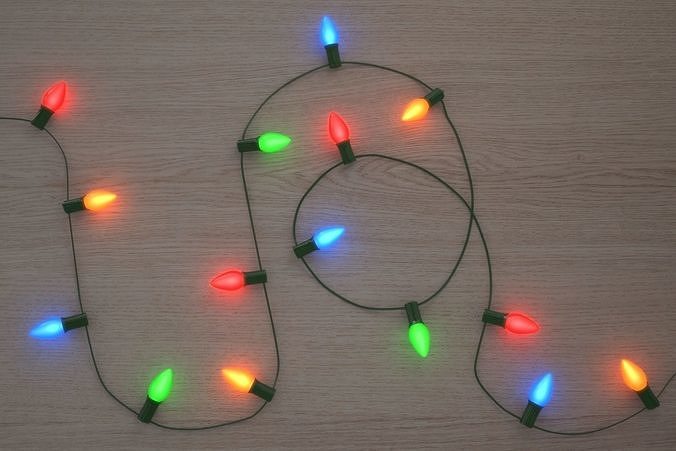 String Christmas Lights V5 Low-poly 3D model