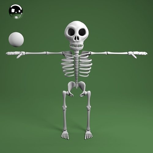 cartoon skeleton 3D model