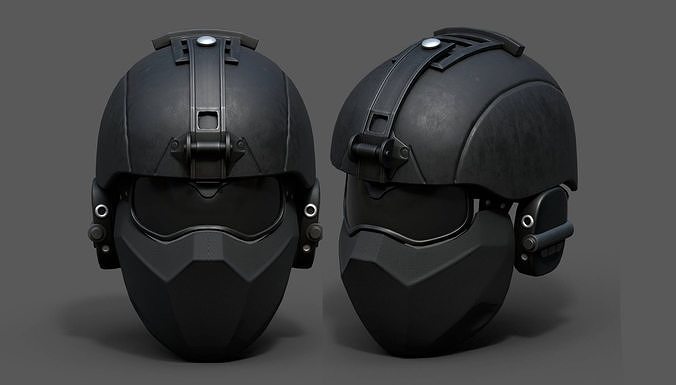  helmet 3d model military combat fantasy futuristic  Low-poly 3D model