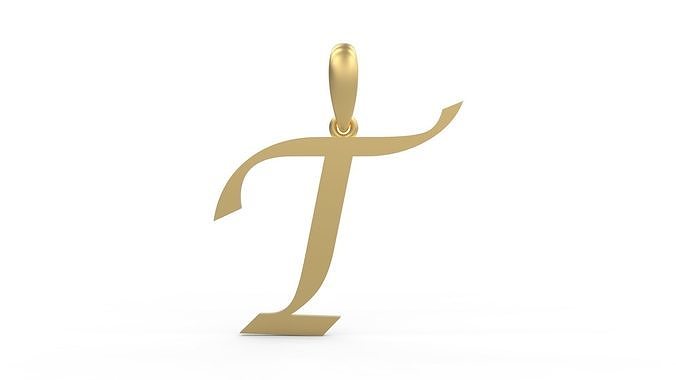 Initial Letters Pendant Lucida T 3D print model