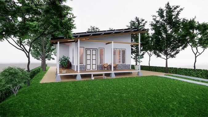 House on stilts 3D model