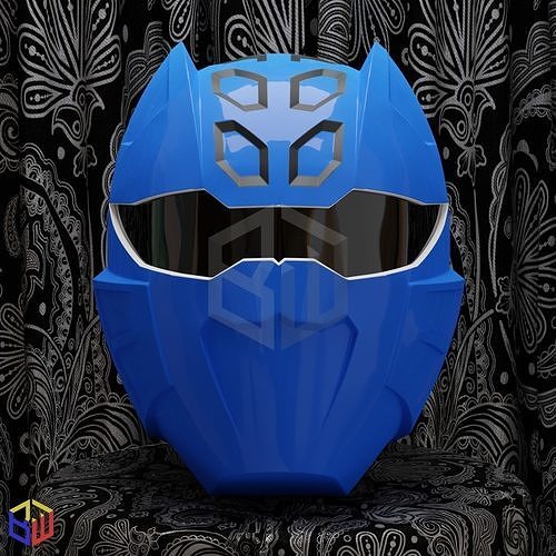 Power Rangers Jungle Fury Blue Ranger Helmet 3D print model