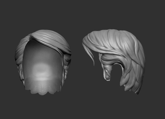 Short Hair stylized 3D print model