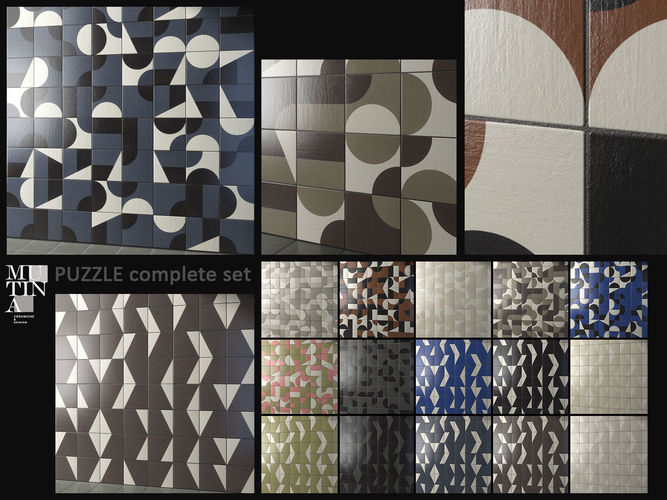 Tile Puzzle by Mutina - complete set 3D model