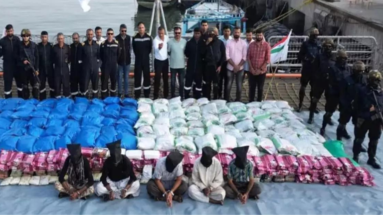 Vessel with 3,200kg of narcotics seized off Gujarat coast, five with ...