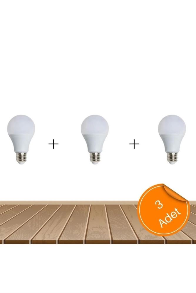 MHK Collection Led Ampul Beyaz Renk 9 Watt Tasarruflu 3'lü Paket