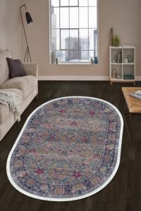 Milano Halı Dot Oval Kaymaz Yıkanabilir Halı HT-758 Renkli