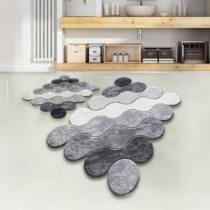 Chilai Home Circle Gray 2-Set Bathroom Rug Djt