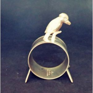 A Stokes Australia Kookaburra and Boomerang silver plated serviette holder. Good condition.