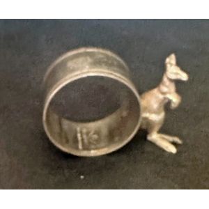 Stokes Australia silver plated Kangaroo serviette or napkin ring. Good condition. Maker's mark impressed on the inside.