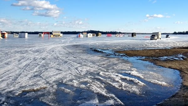 Ice houses on White Bear Lake on Feb. 14, 2017.