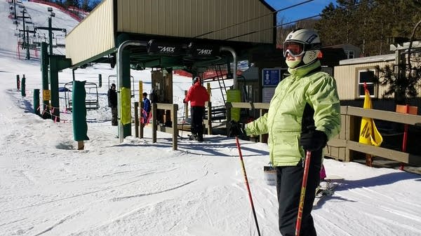 Bonnie Condit skis at Afton Alps.