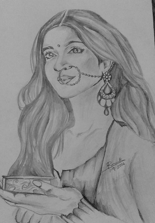 beautiful indian women - Roshni.R - Drawings & Illustration, People ...