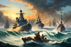 Battleships Oil Painting Style