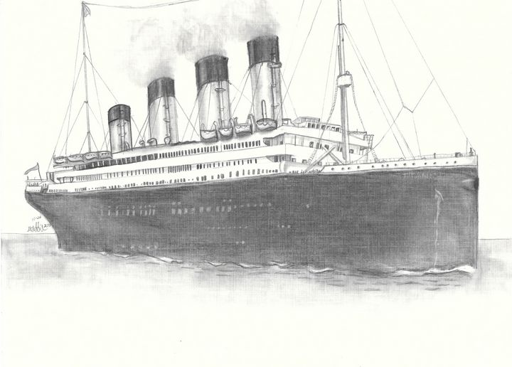 RMS Titanic - Maiden Voyage - MaddiesArt - Drawings & Illustration,  Vehicles & Transportation, Boats, Ships, & Submarines, Ships - ArtPal