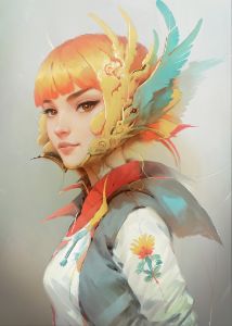 Feathery Girl Portrait