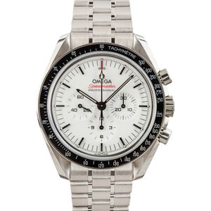 Mens Omega Speedmaster Moonwatch White Index Dial