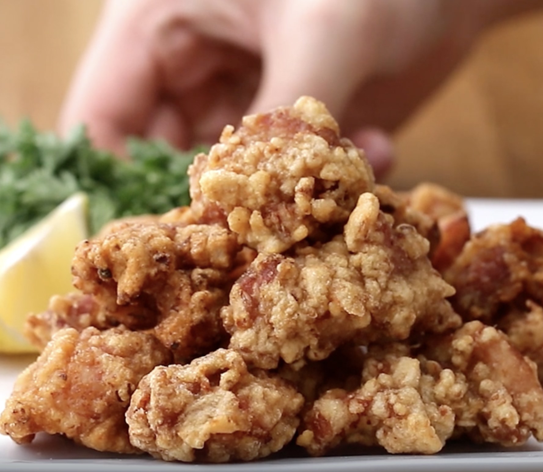 fried chicken karaage on a plate