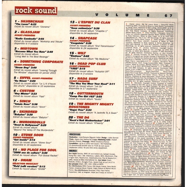 Rock sound volume 67 20 titres spécial rentrée by Various, CD with ...