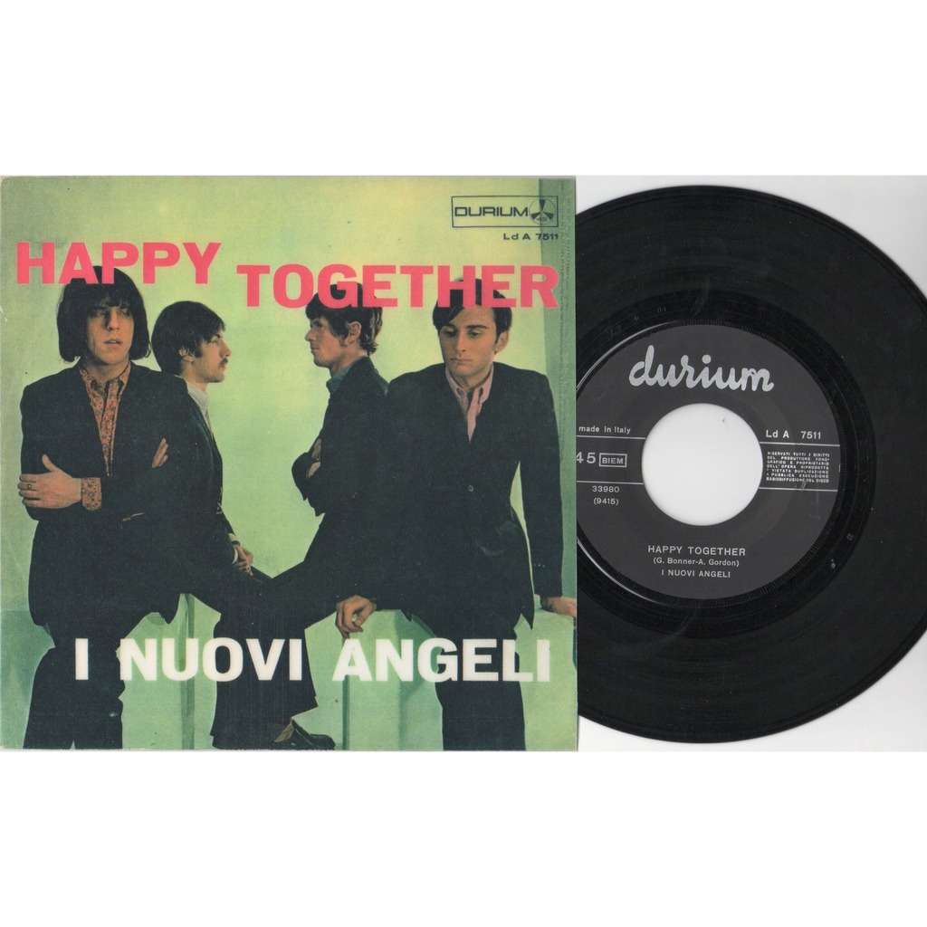 Per vivere insieme (happy together) (italian 1967 original 2-trk 7single  'plastificated' ps) by I Nuovi Angeli / The Turtles, 7inch x 1 with  gmvrecords - Ref:118992701