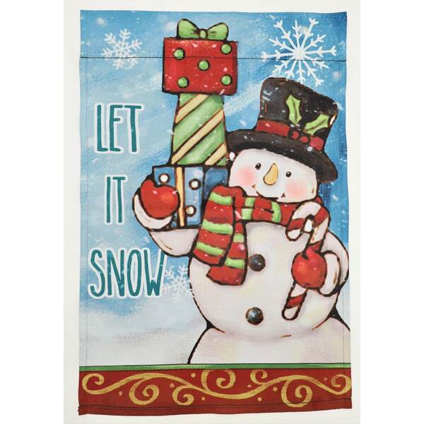 Snowman Let It Snow Flag - Item 122088 | The Christmas Mouse