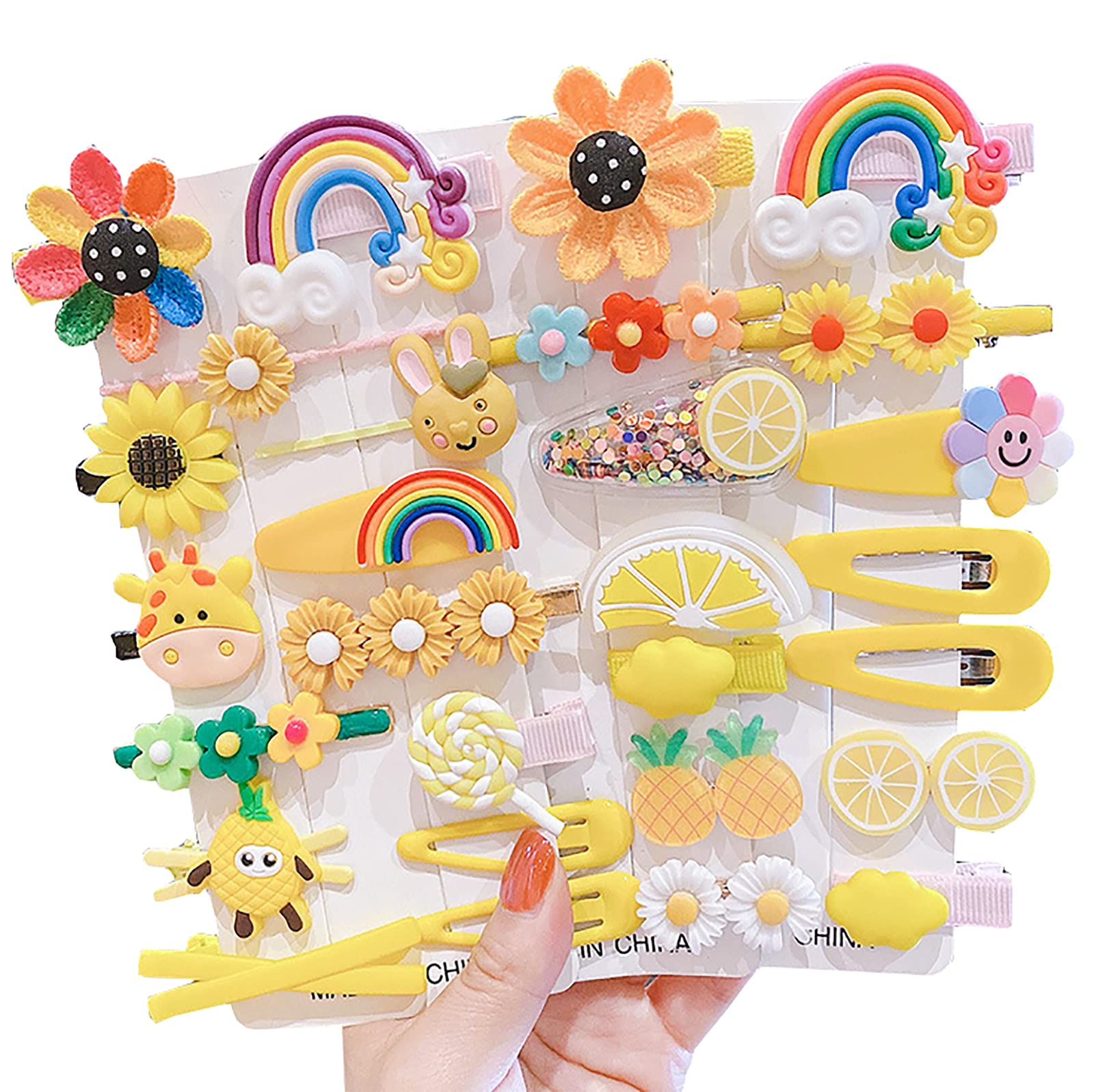 Girls Hair Clips, Set of 42 Hair Clips, Childrens Cartoon Hair Clips ...