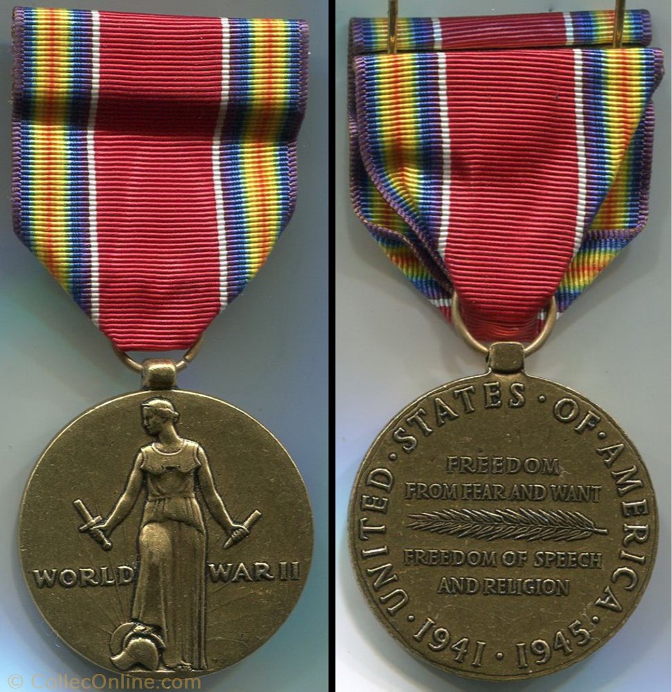 medaille world war ii victory medal etats unis