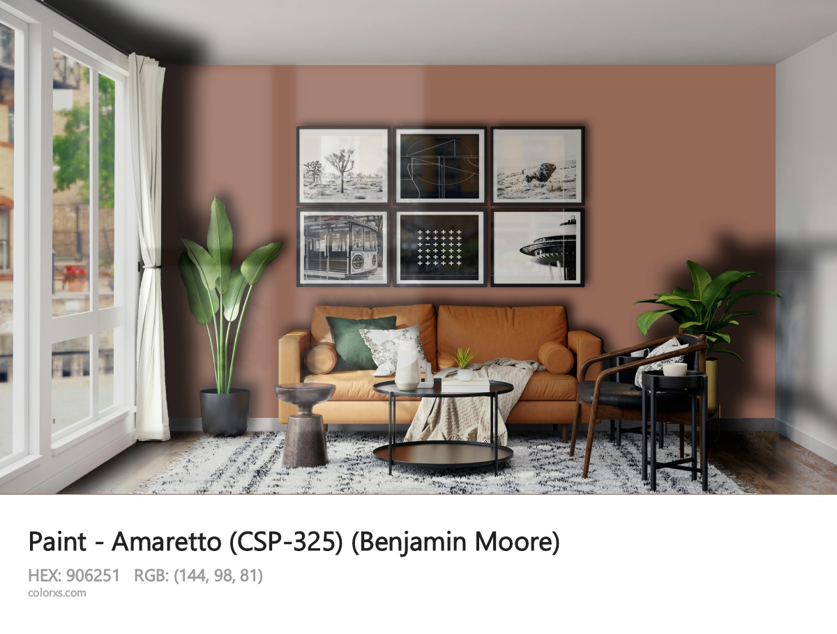 Benjamin Moore Amaretto (CSP-325) Paint modern minimalist living room interior