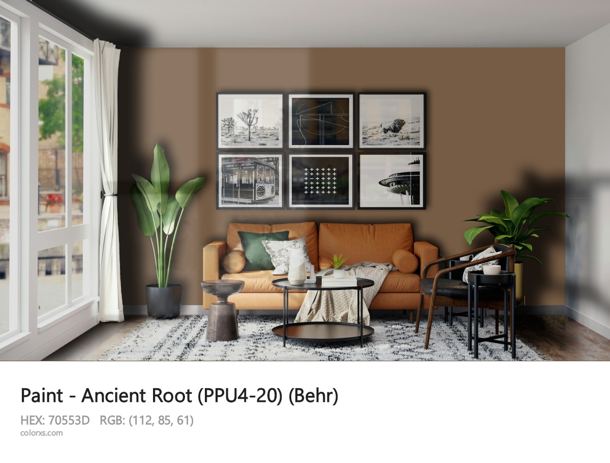 Behr Ancient Root (PPU4-20) Paint modern minimalist living room interior