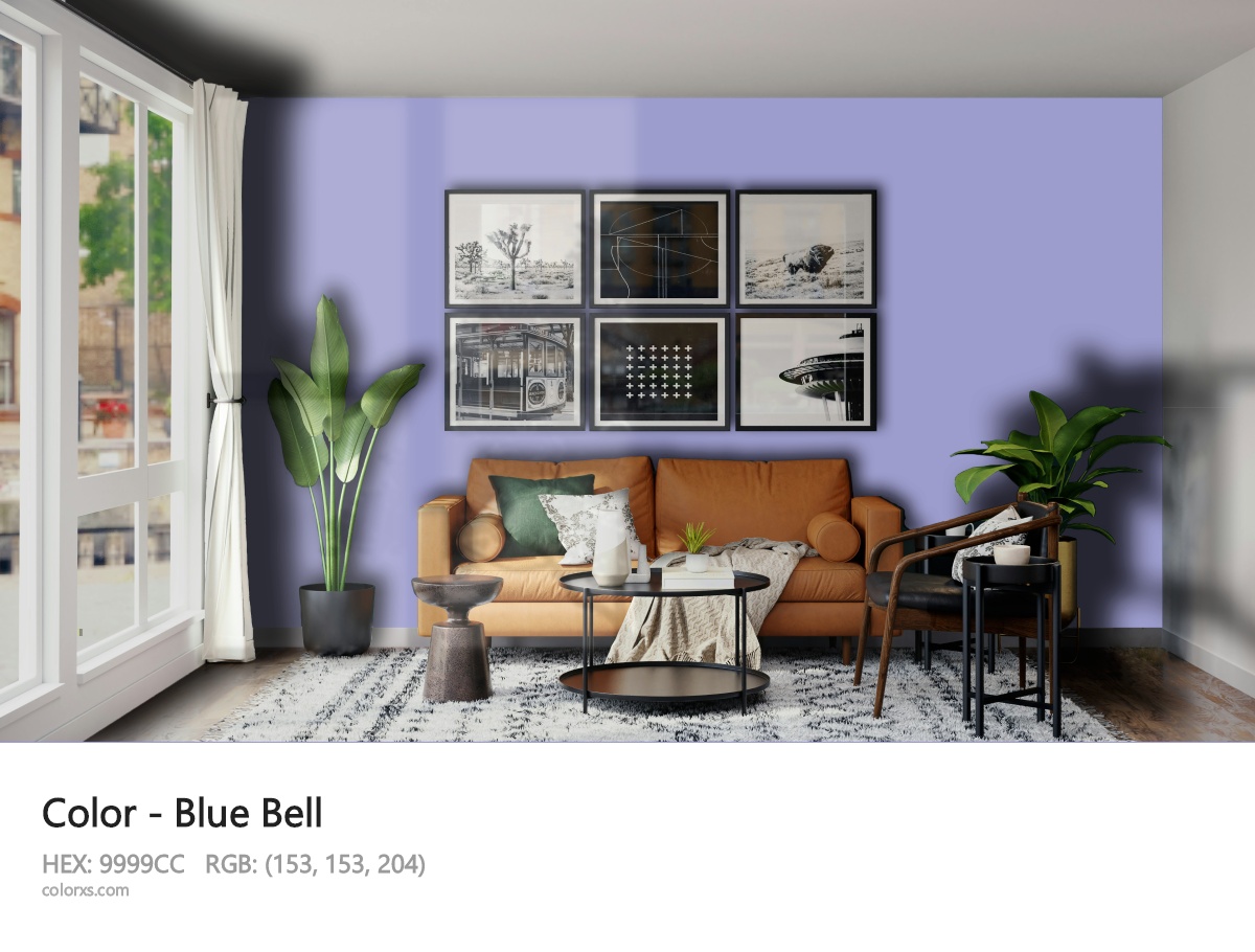 Blue Bell Color modern minimalist living room interior