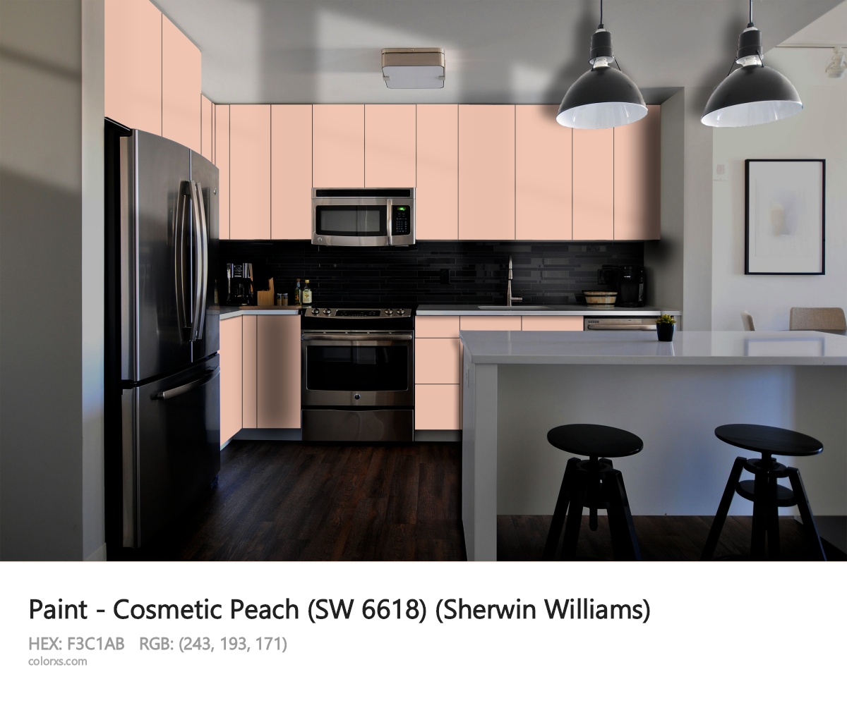 Sherwin Williams Cosmetic Peach (SW 6618) Paint modular kitchen design