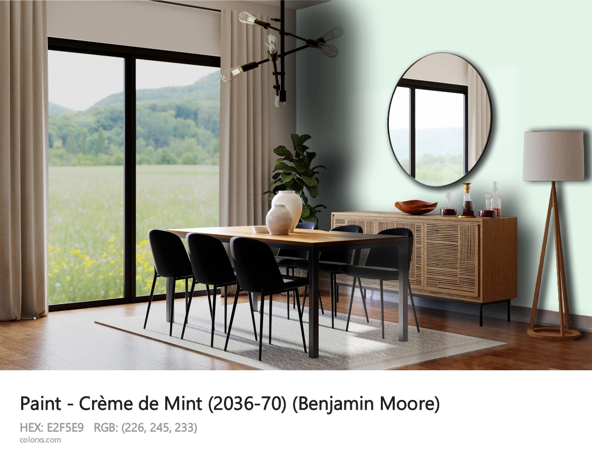 Benjamin Moore Crème de Mint (2036-70) Paint dining room design