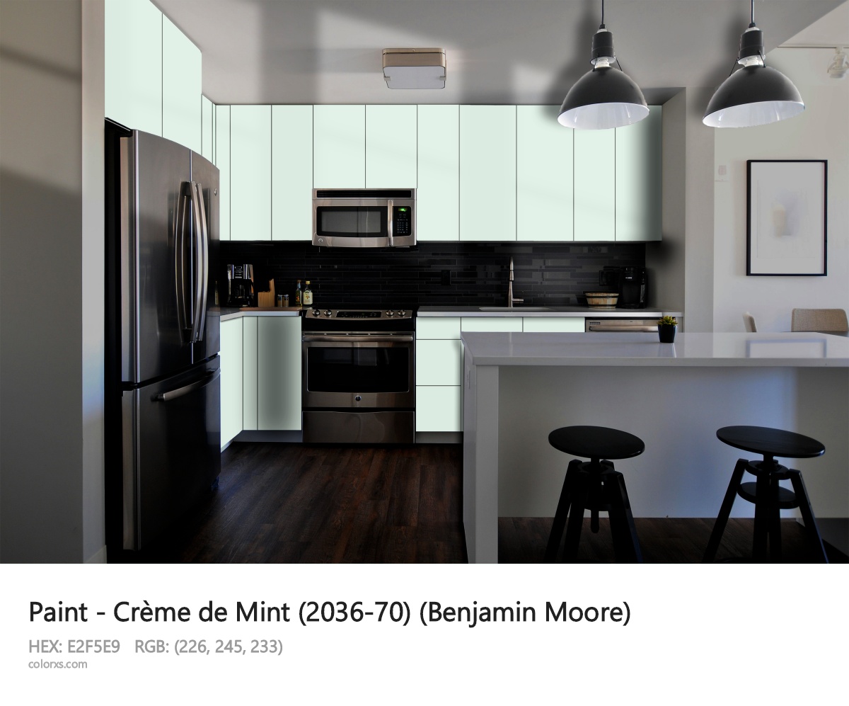 Benjamin Moore Crème de Mint (2036-70) Paint modular kitchen design