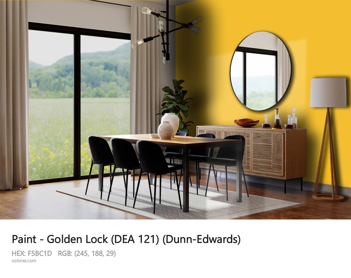 Dunn-Edwards Golden Lock (DEA 121) Paint dining room design