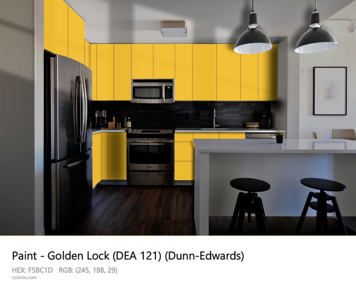 Dunn-Edwards Golden Lock (DEA 121) Paint modular kitchen design