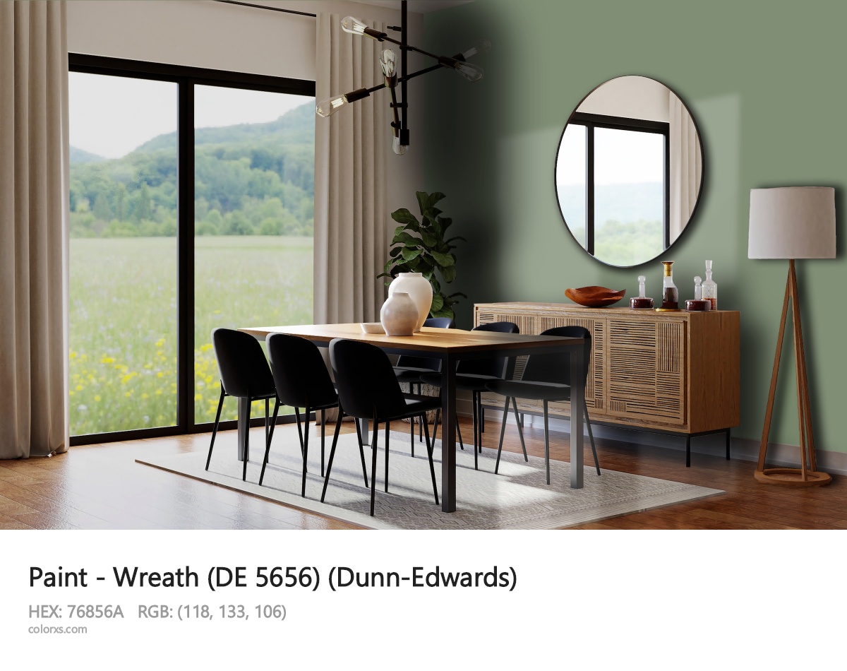 Dunn-Edwards Wreath (DE 5656) Paint dining room design