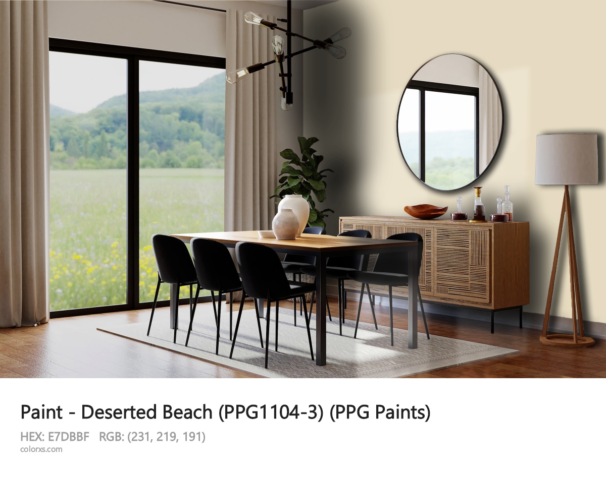 PPG Paints Deserted Beach (PPG1104-3) Paint dining room design