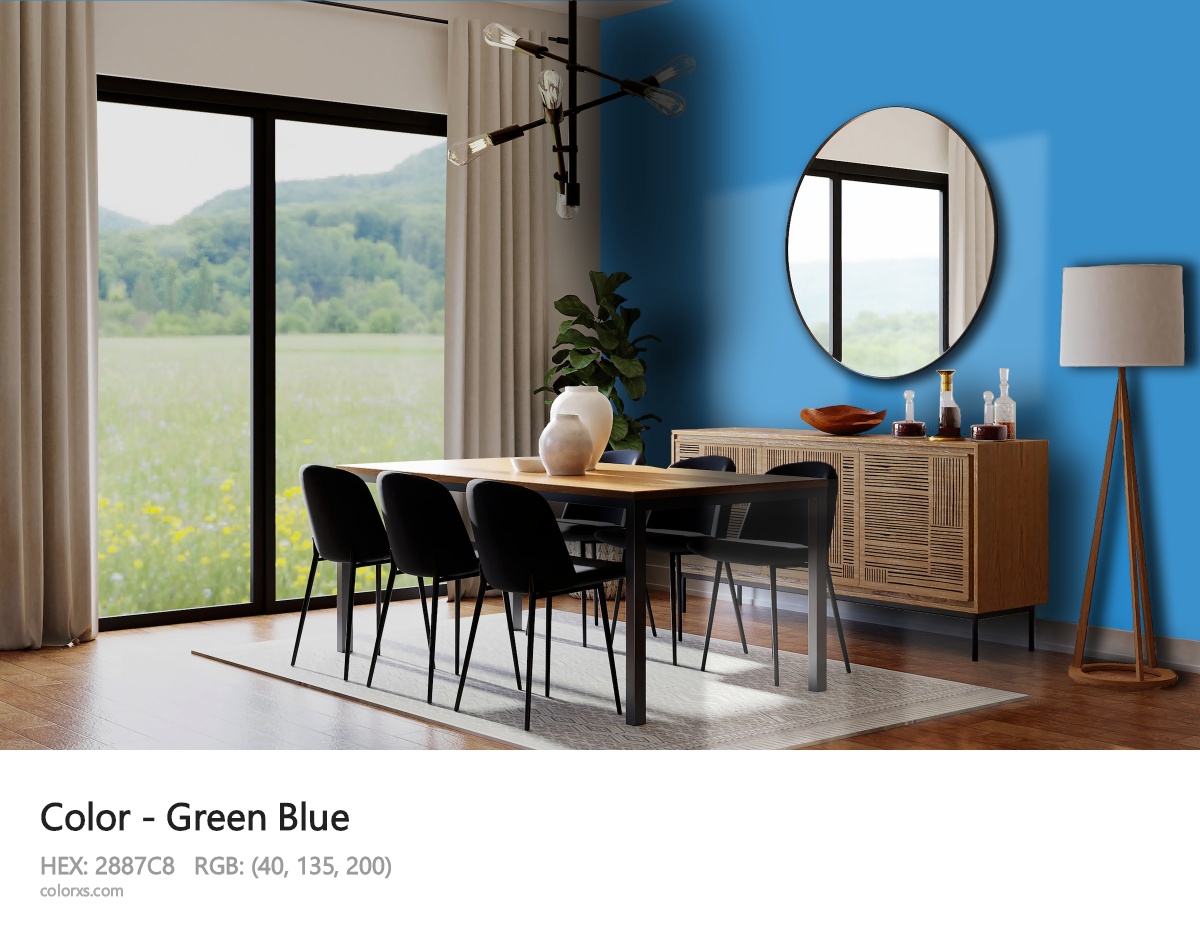 Green Blue Color dining room design