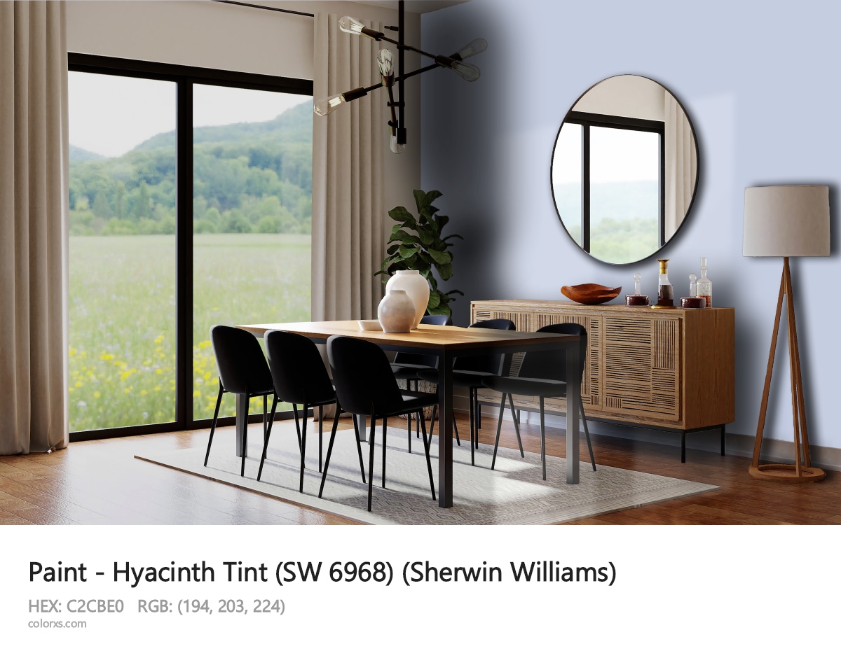 Sherwin Williams Hyacinth Tint (SW 6968) Paint dining room design