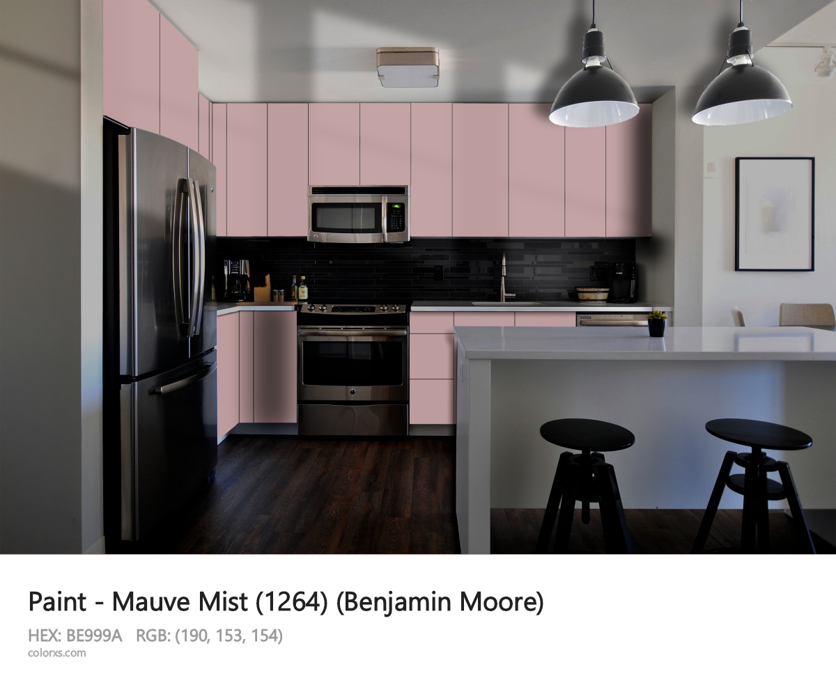 Benjamin Moore Mauve Mist (1264) Paint modular kitchen design