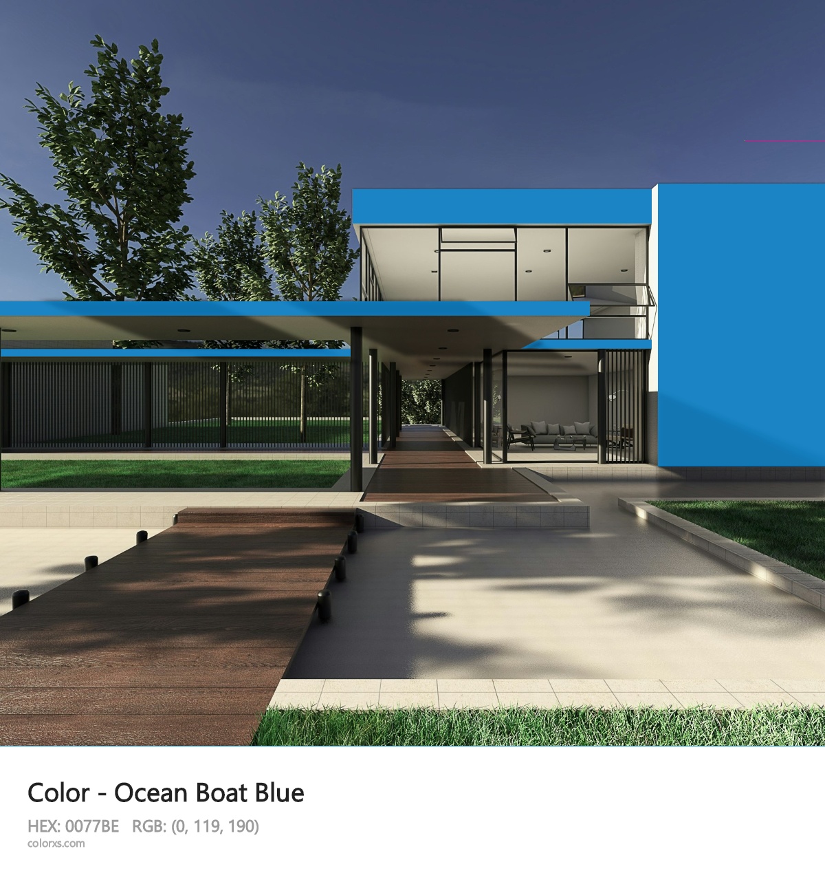 Ocean Boat Blue Other exterior design modern house with walkway