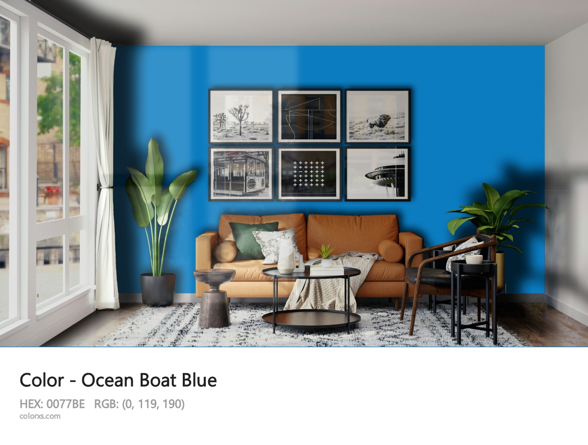 Ocean Boat Blue Other modern minimalist living room interior