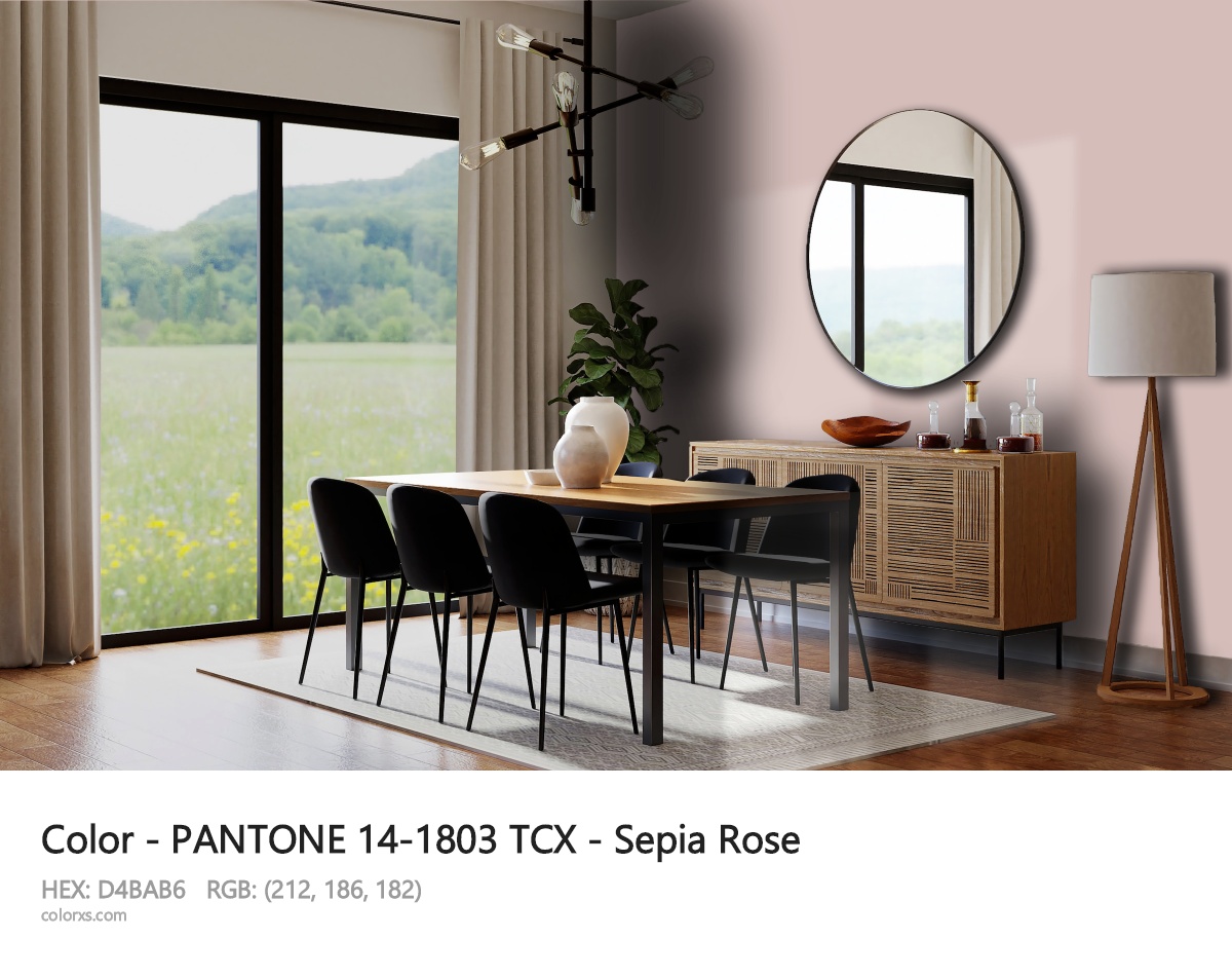 PANTONE 14-1803 TCX - Sepia Rose CMS dining room design