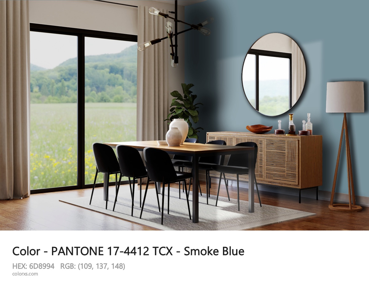 PANTONE 17-4412 TCX - Smoke Blue CMS dining room design