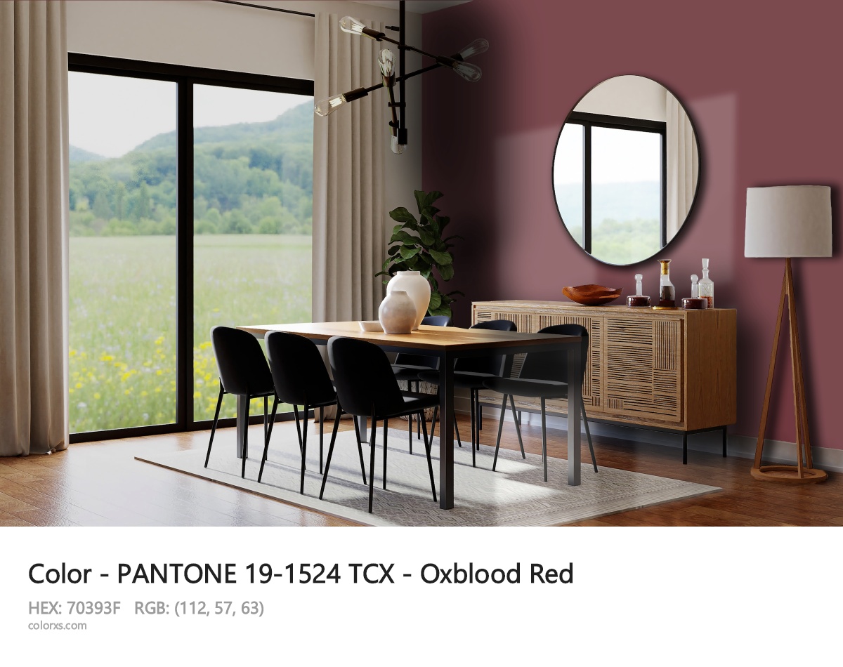 PANTONE 19-1524 TCX - Oxblood Red CMS dining room design