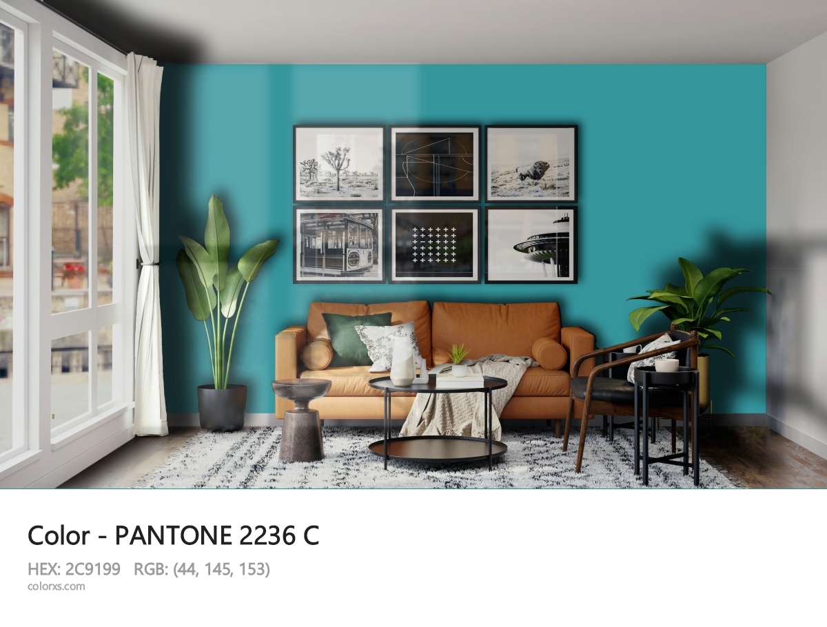 PANTONE 2236 C CMS modern minimalist living room interior